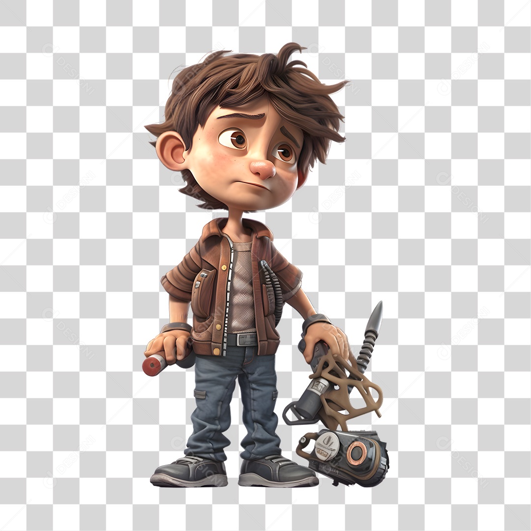 Garoto Engenheiro 3D PNG Transparente