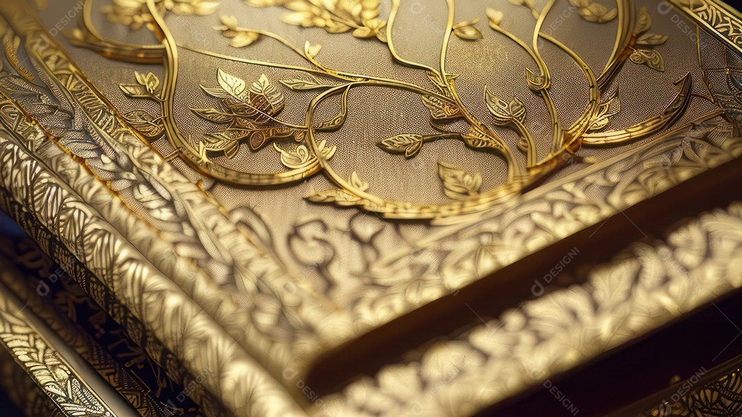 Imagem realista livro dourado.