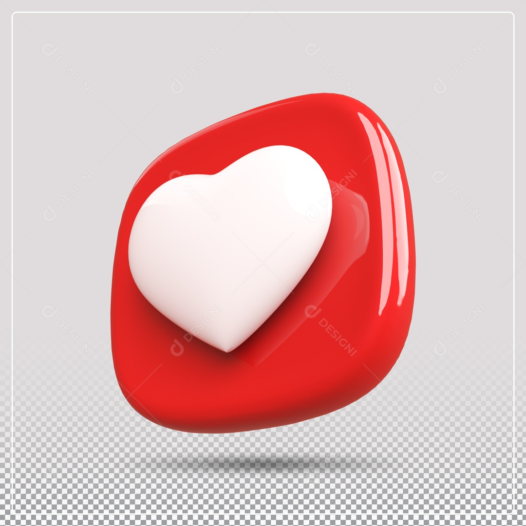 Elemento 3D Emoji Coração Para Composição PSD
