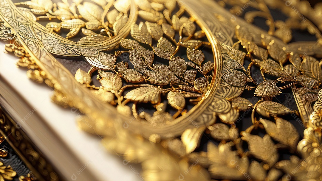 Imagem realista livro dourado.