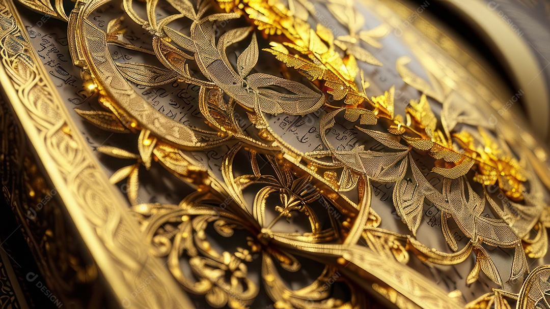 Imagem realista livro dourado.