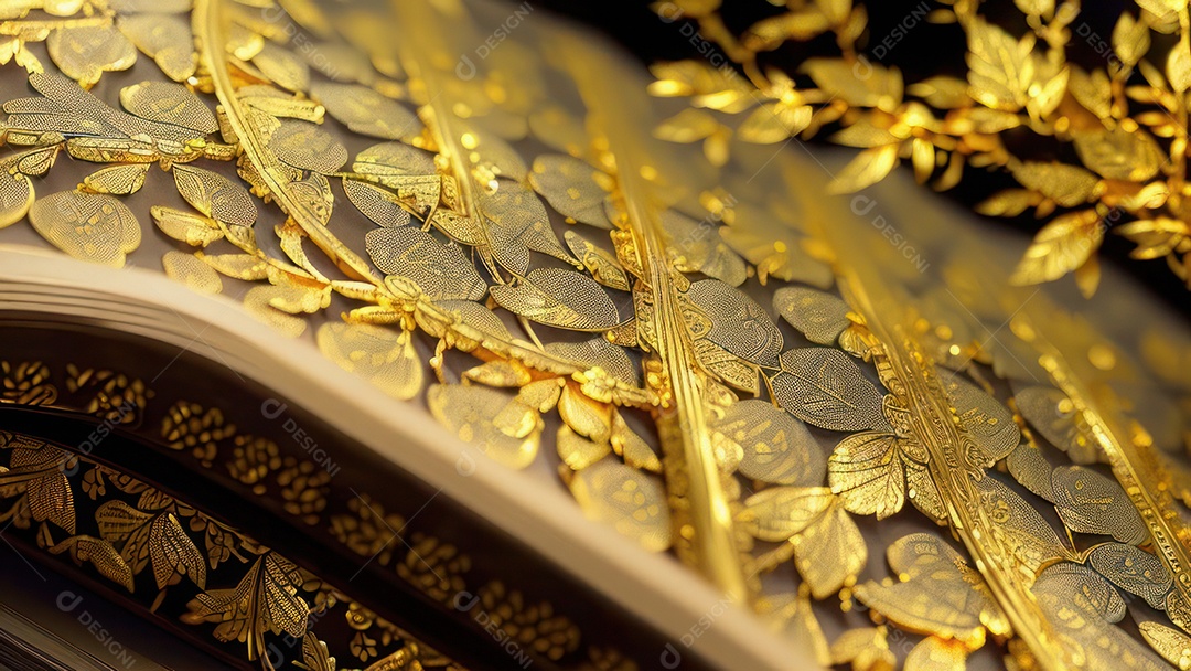 Imagem realista livro dourado.