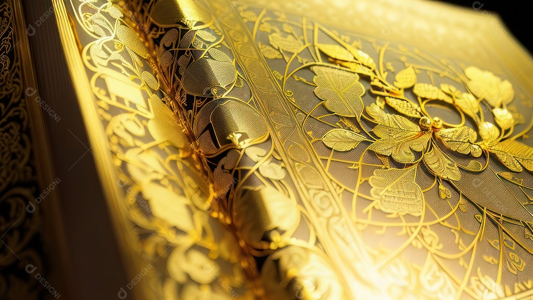 Imagem realista livro dourado.