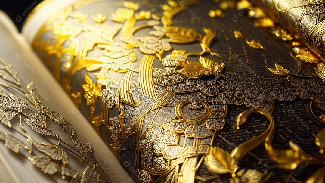 Imagem realista livro dourado.