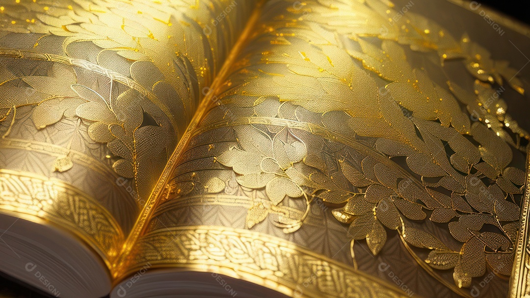 Imagem realista livro dourado.