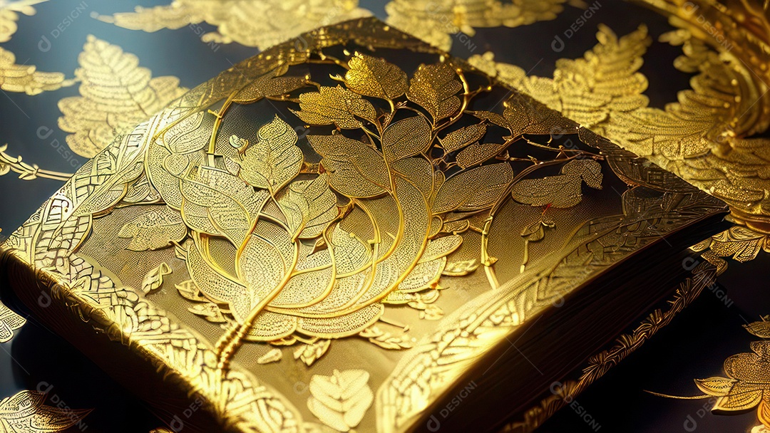 Imagem realista livro dourado.