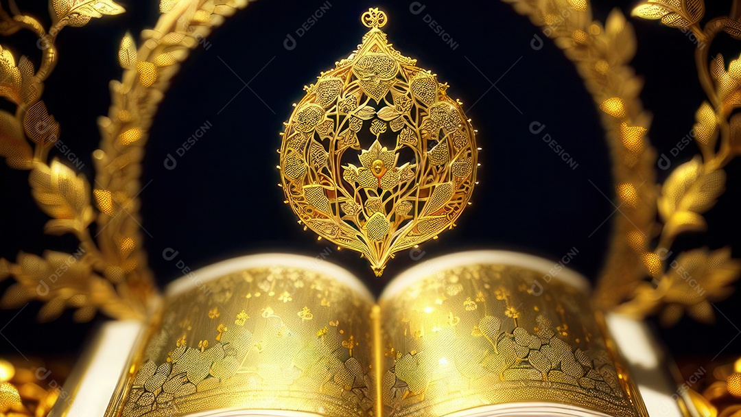 Imagem realista livro dourado.