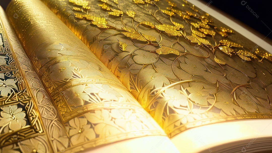 Imagem realista livro dourado.