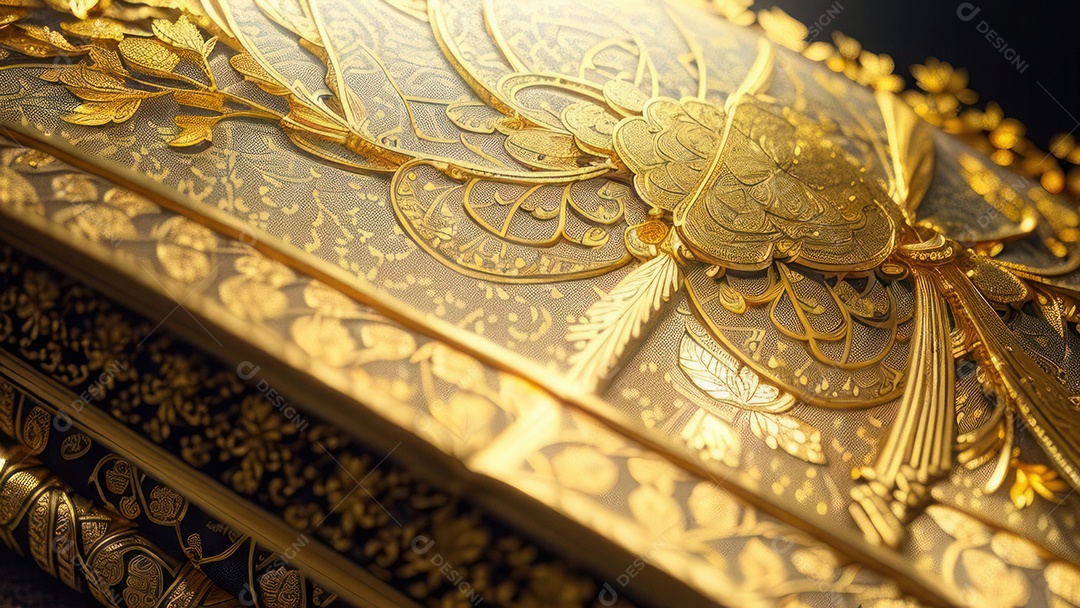 Imagem realista livro dourado.