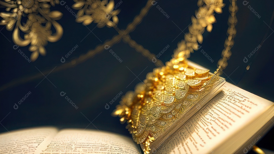 Imagem realista livro dourado.