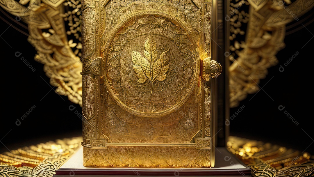 Imagem realista livro dourado.