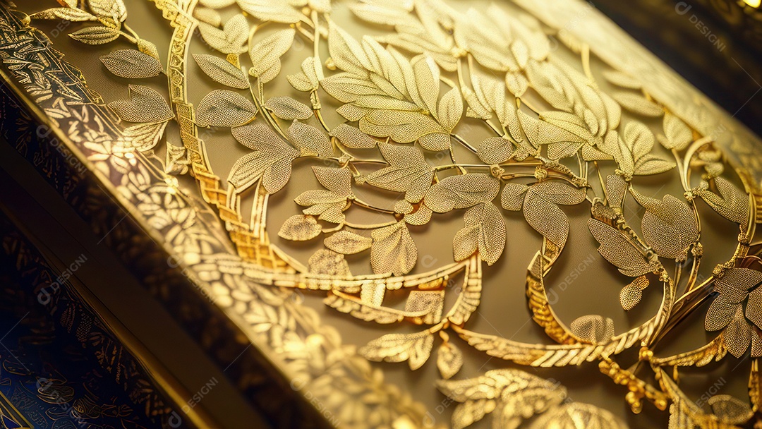 Imagem realista livro dourado.