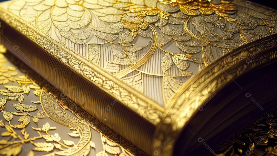 Imagem realista livro dourado.