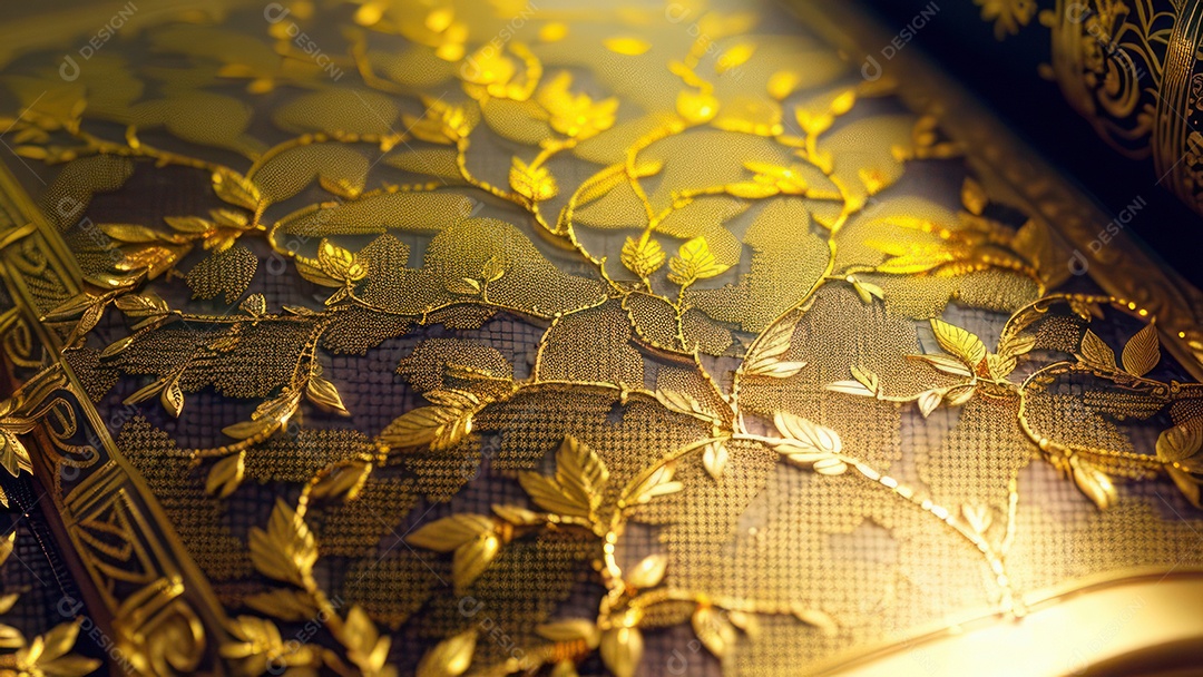 Imagem realista livro dourado.