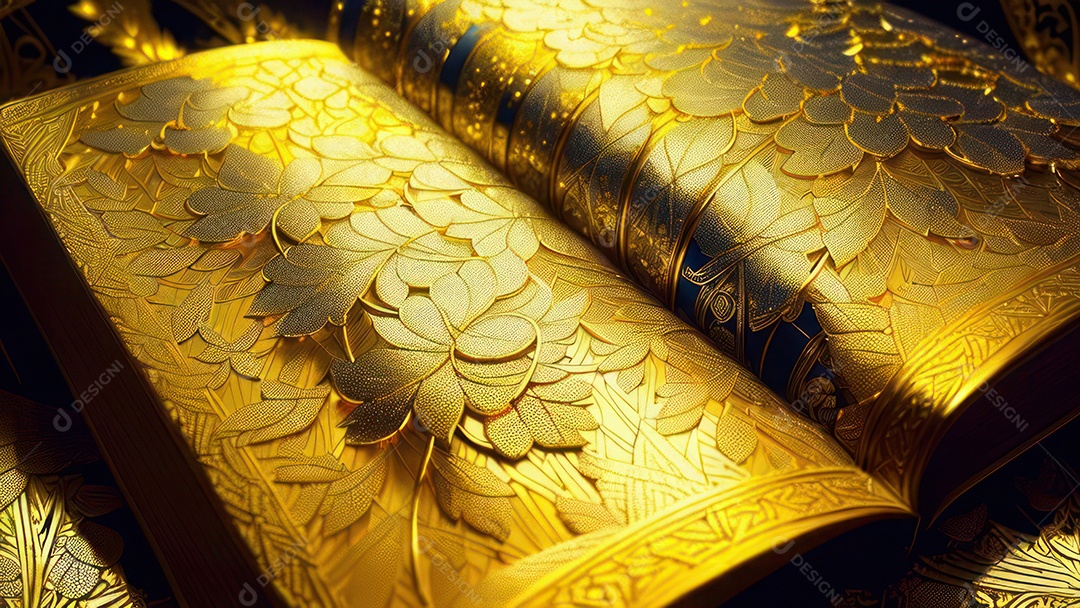Imagem realista livro dourado.