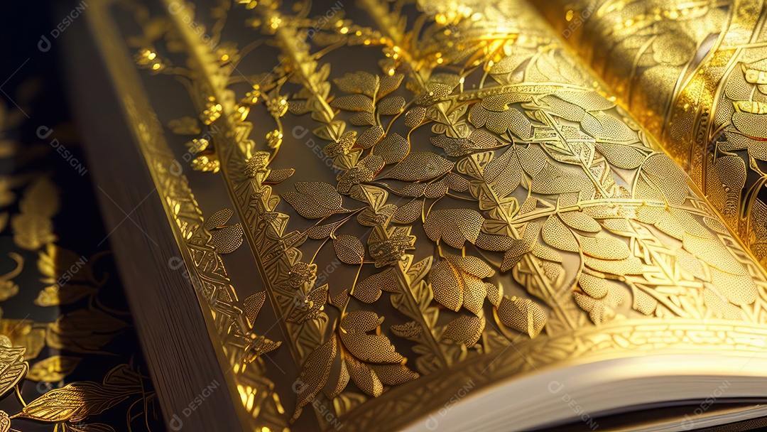 Imagem realista livro dourado.