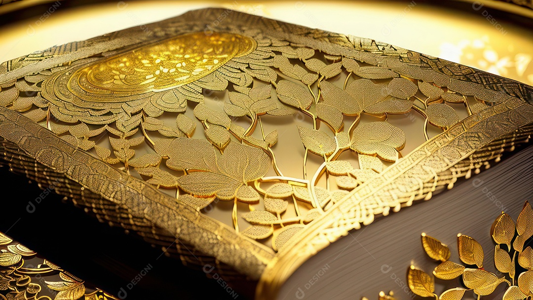 Imagem realista livro dourado.