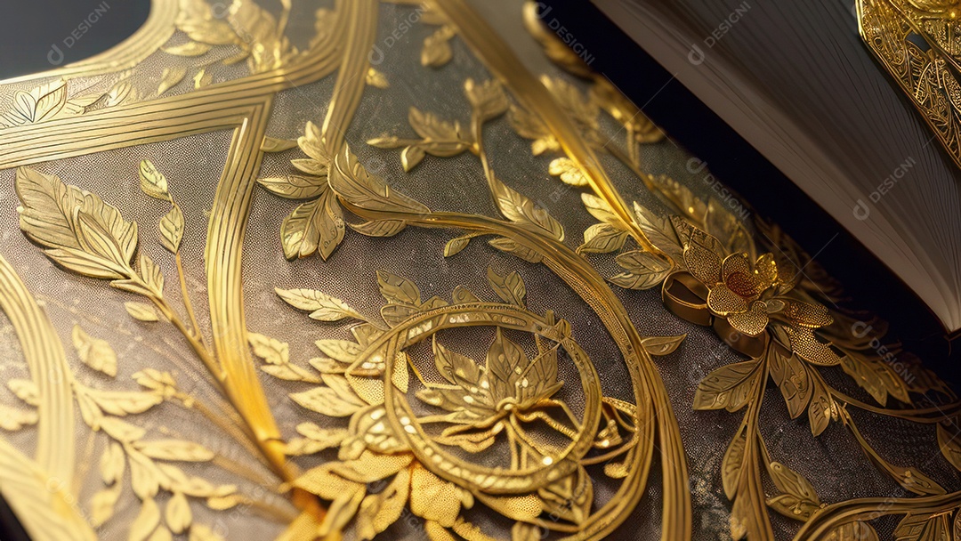 Imagem realista livro dourado.