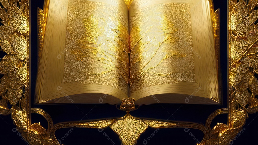 Imagem realista livro dourado.