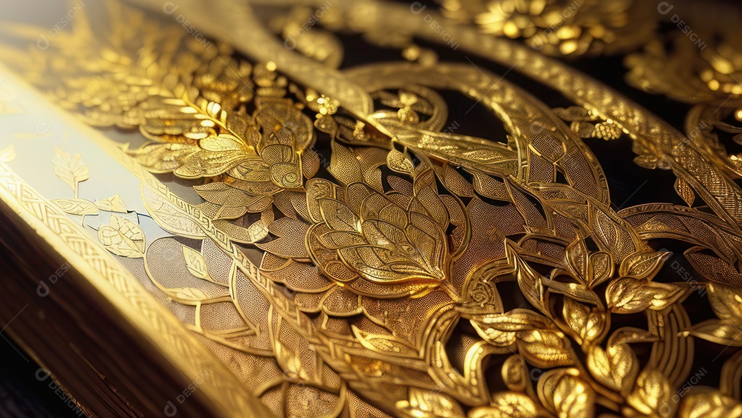Imagem realista livro dourado.