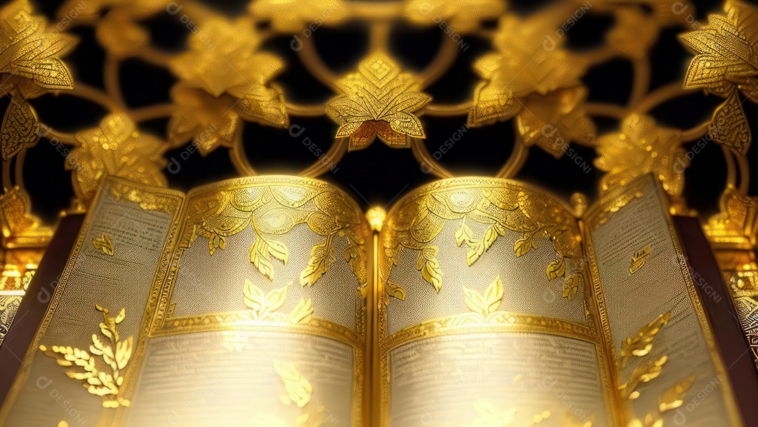 Imagem realista livro dourado.