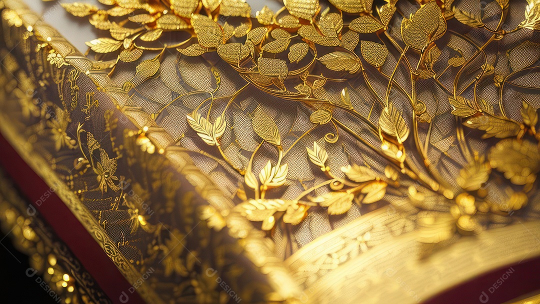 Imagem realista livro dourado.