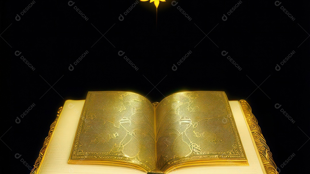 Imagem realista livro dourado.