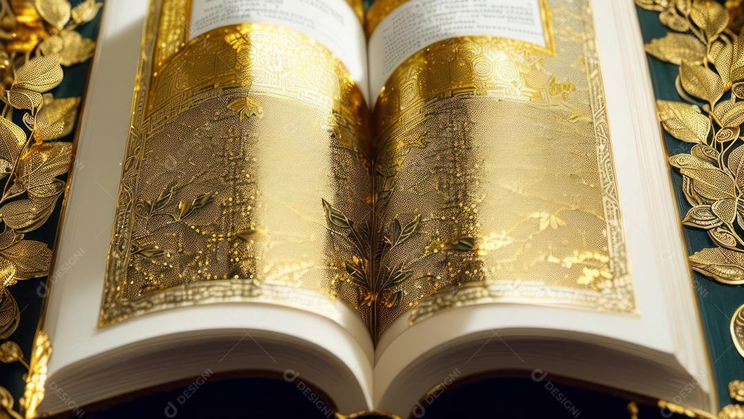 Imagem realista livro dourado.