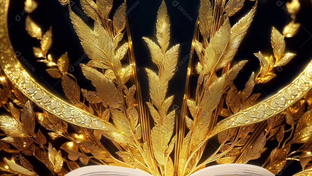 Imagem realista livro dourado.