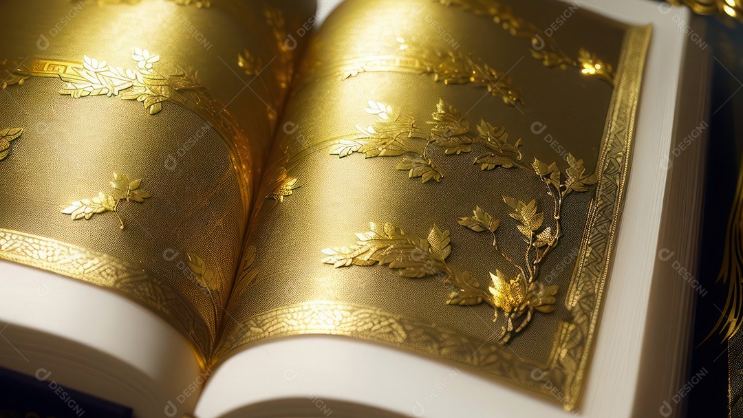 Imagem realista livro dourado.