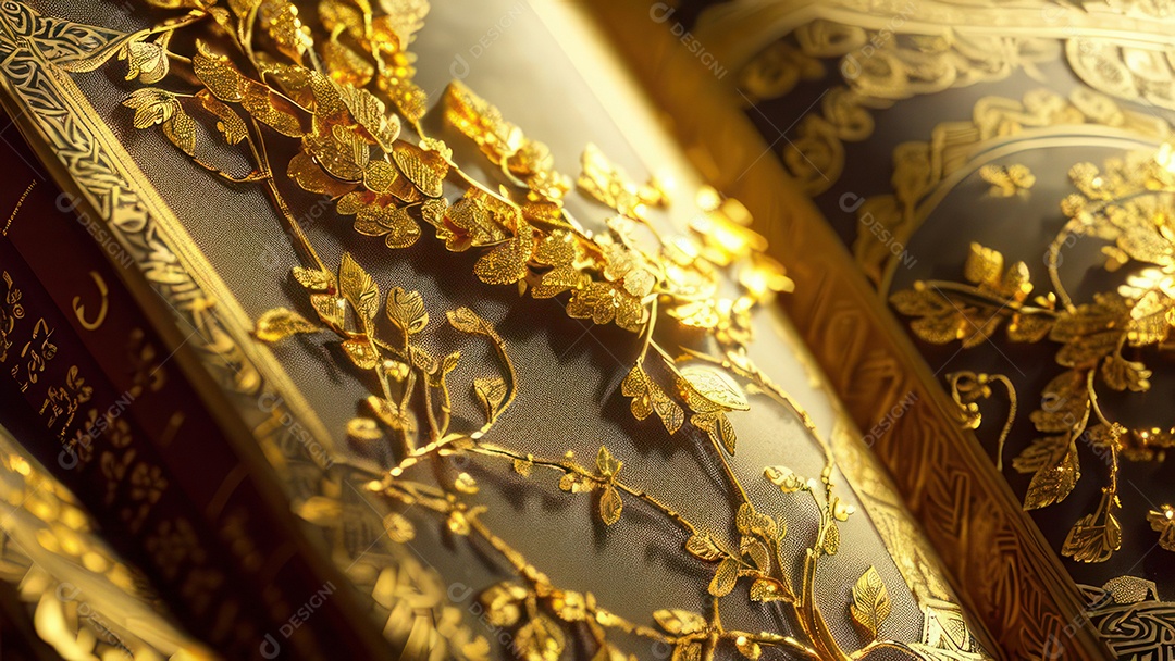Imagem realista livro dourado.