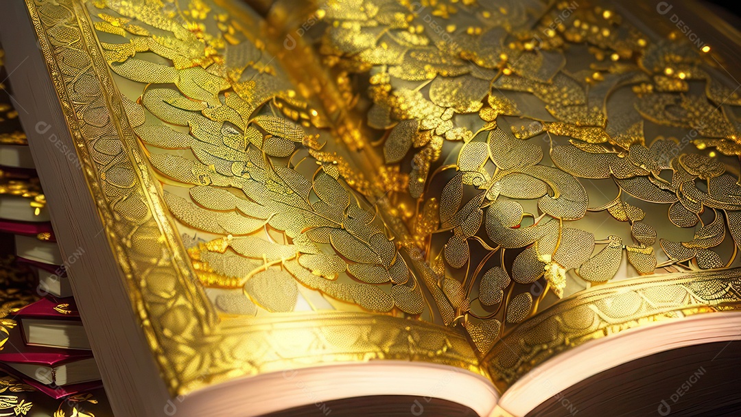 imagem realista livro dourado.