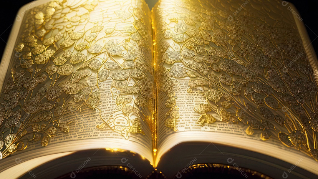 Imagem realista livro dourado.