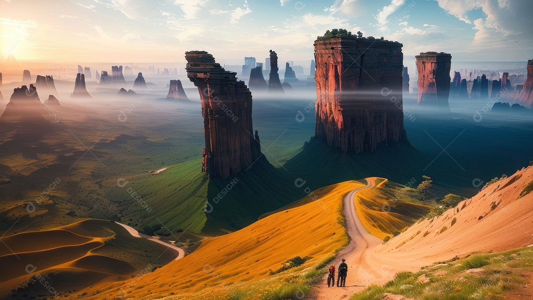 Imagem realista de montanhas.