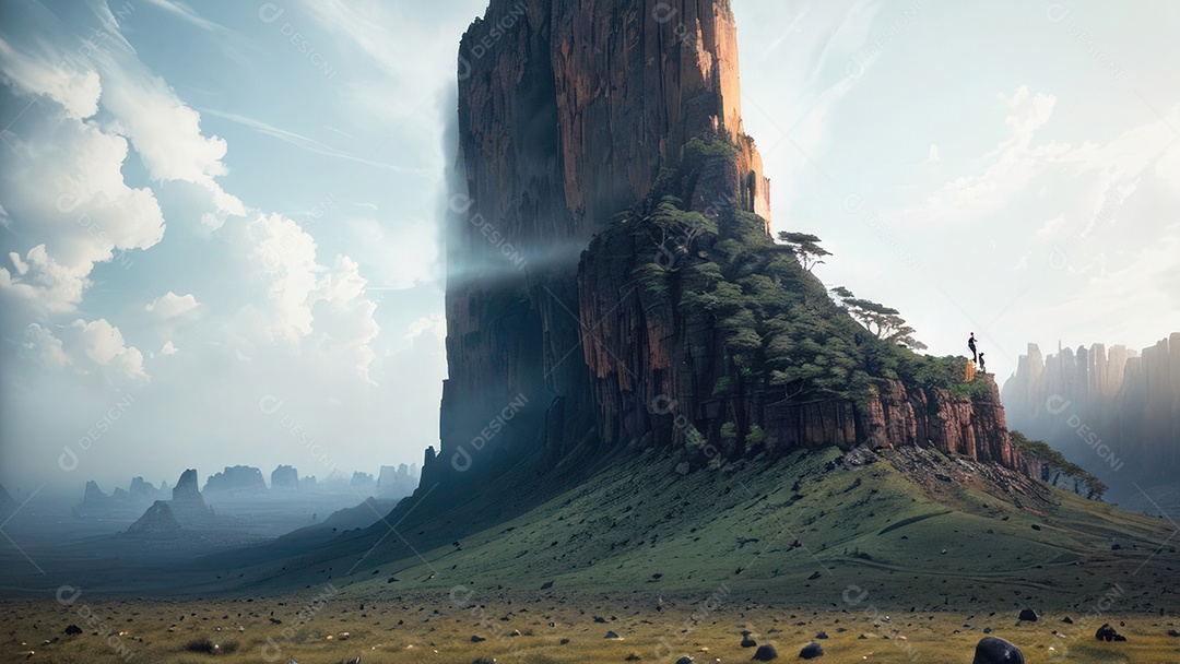 Imagem realista de montanhas.