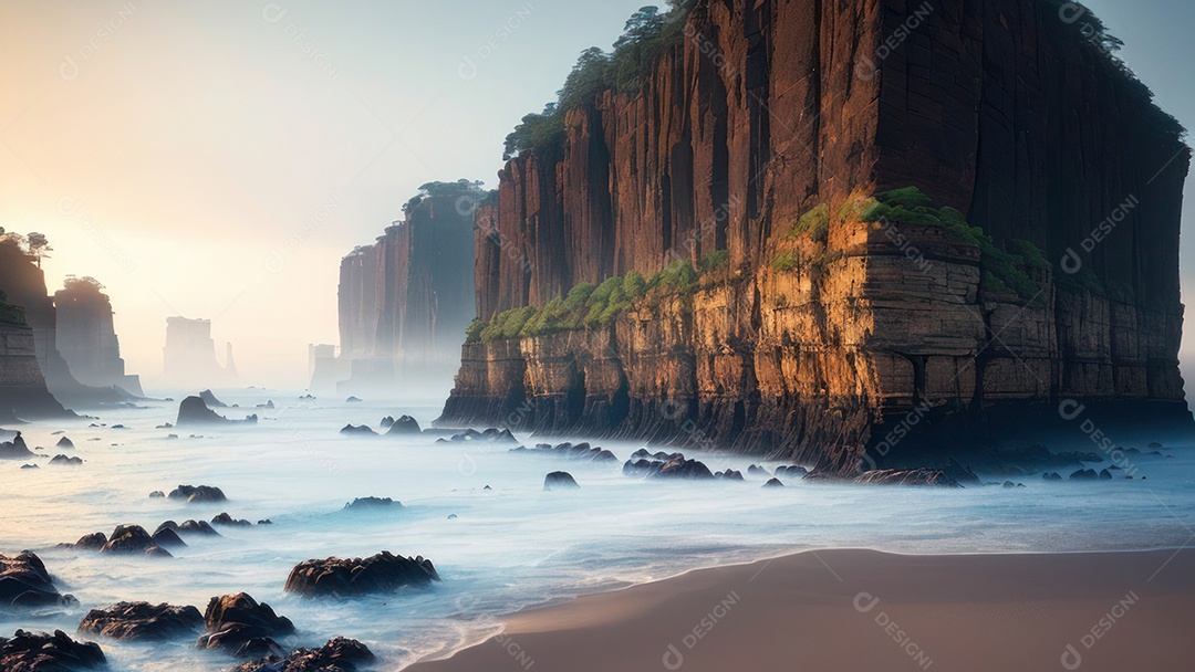 Imagem realista de montanhas.