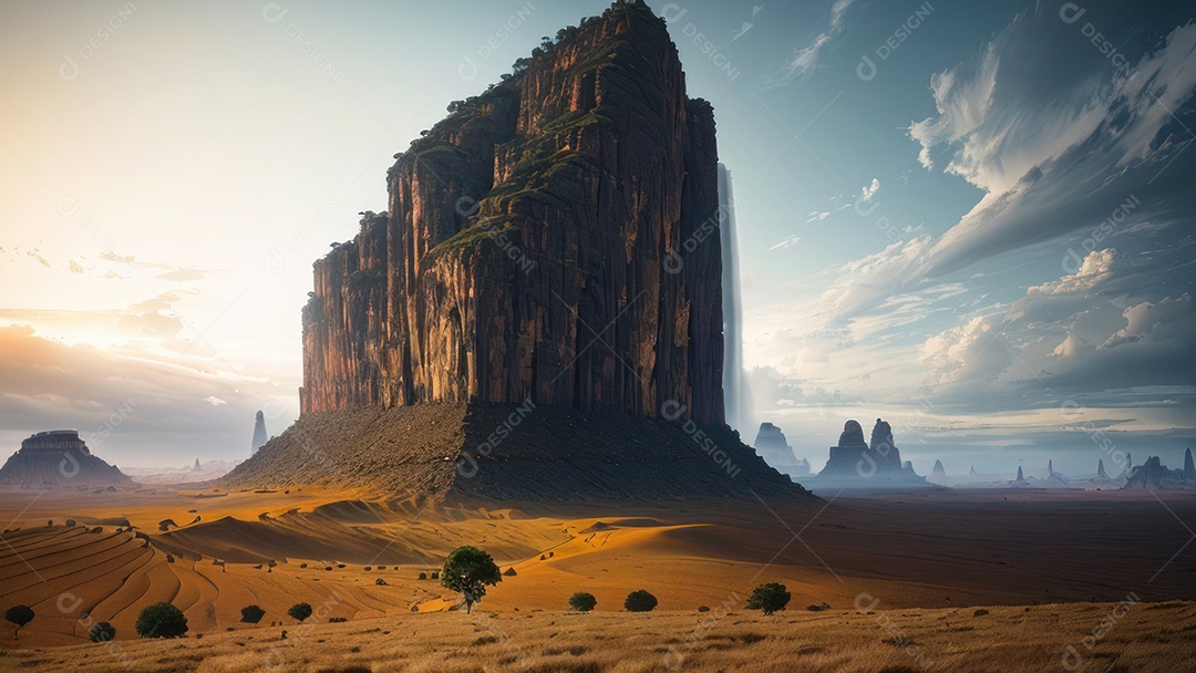 Imagem realista de montanhas.