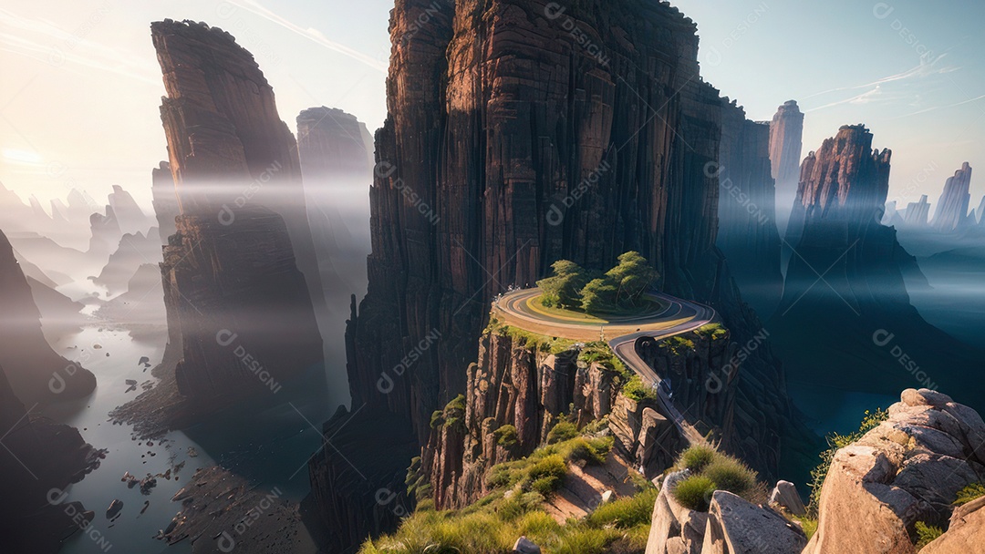 Imagem realista de montanhas.