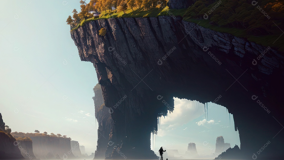 Imagem realista de montanhas.