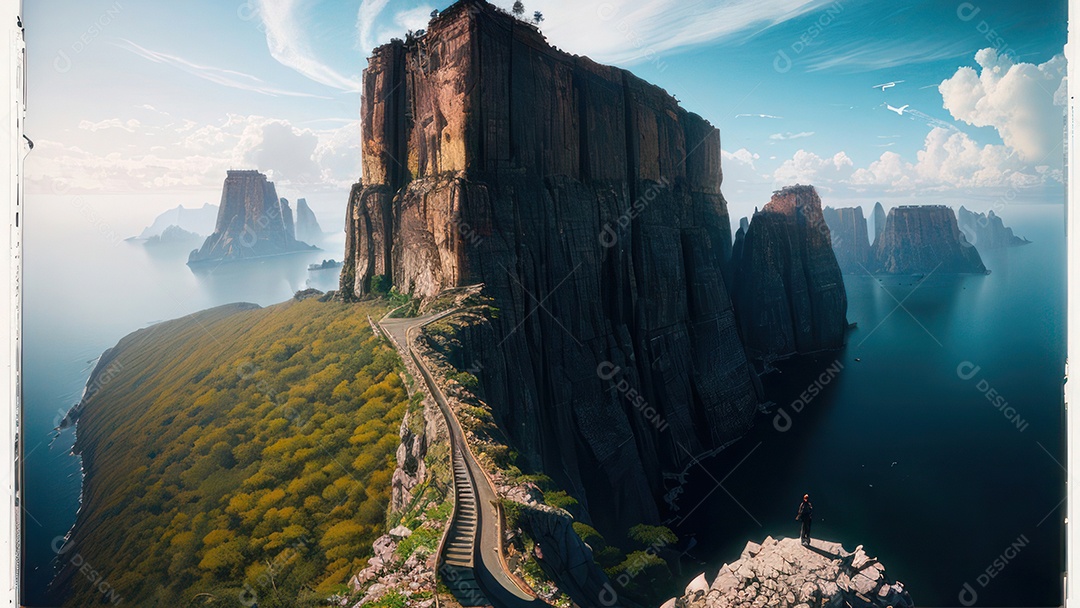 Imagem realista de montanhas.