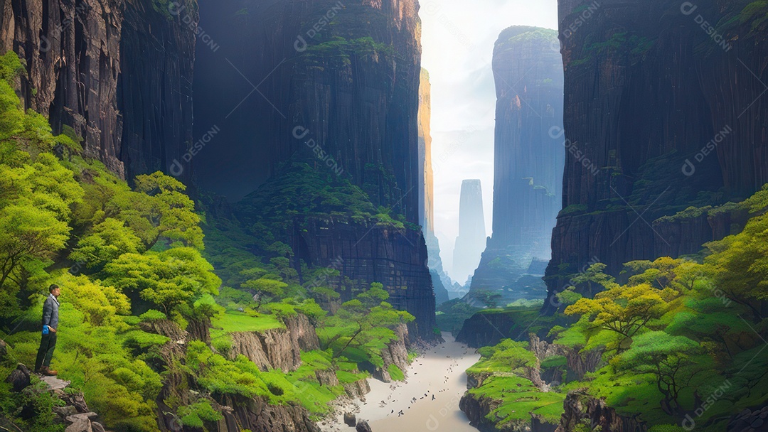 Imagem realista de montanhas.