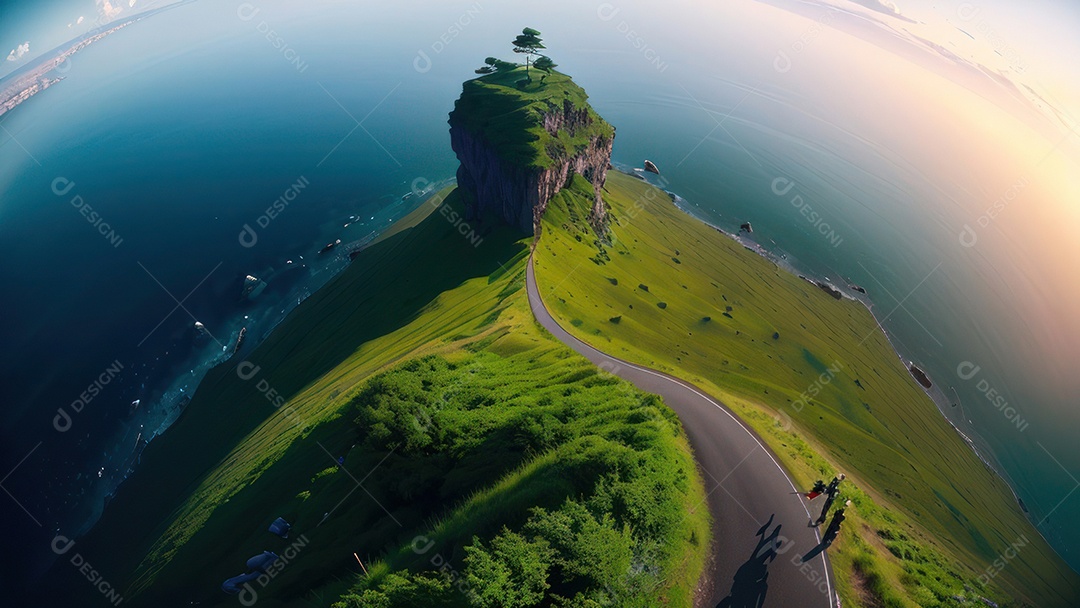 Imagem realista de montanhas.