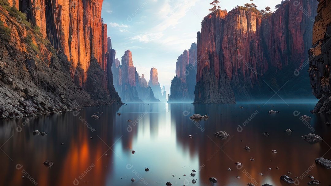 Imagem realista de montanhas.