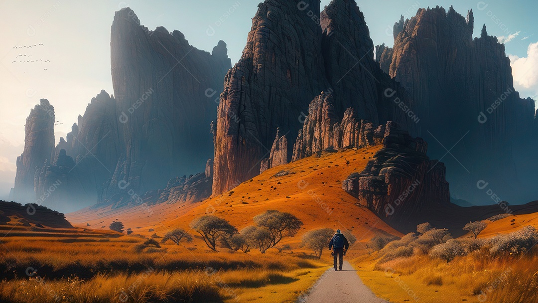 imagem realista de montanhas.