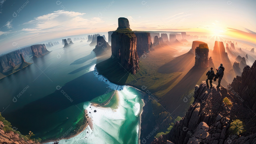 imagem realista de montanhas.