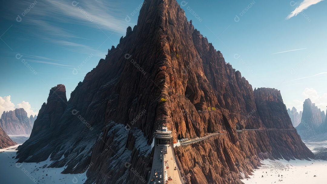 Imagem realista de montanhas.