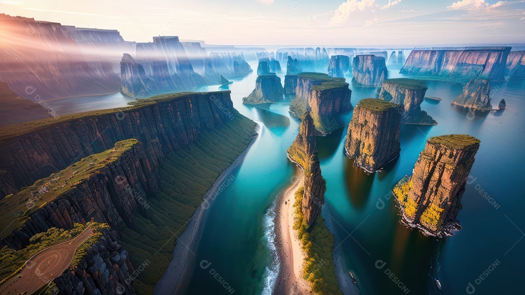 imagem realista de montanhas.