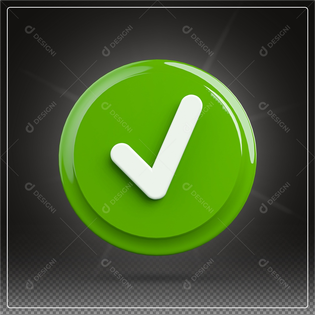 Elemento 3D Emoji Verde Correto PSD