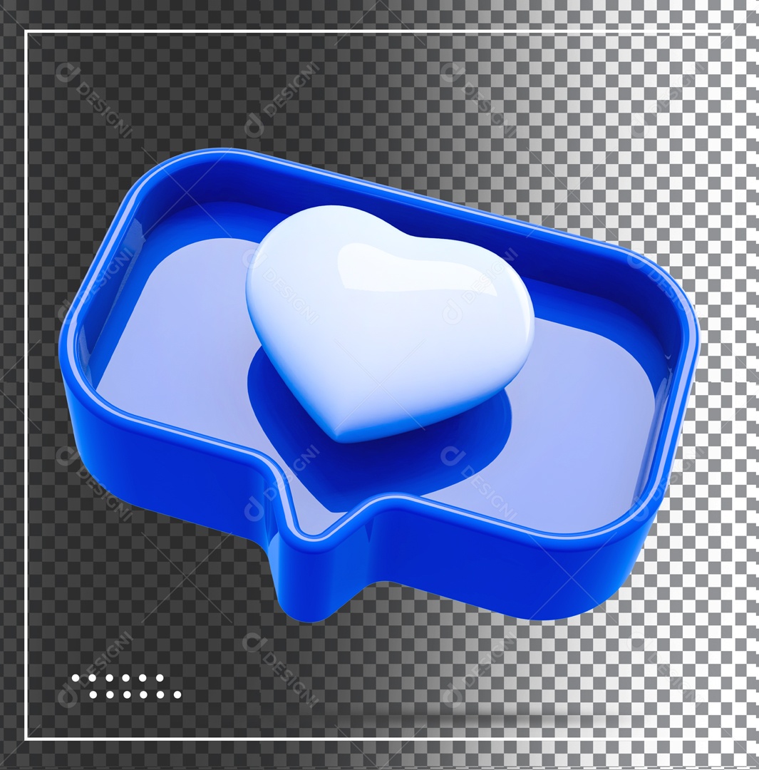 Like Azul De Coração Azul Elemento 3D PSD