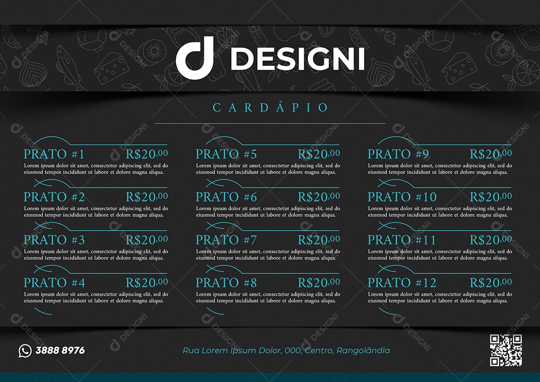 Modelo De Cardápio Menu Restaurante PSD Editável